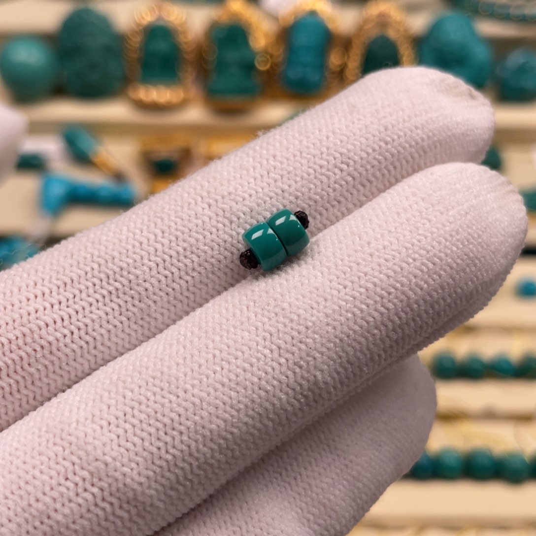 未镶嵌绿松石珠宝奇石5.1m m