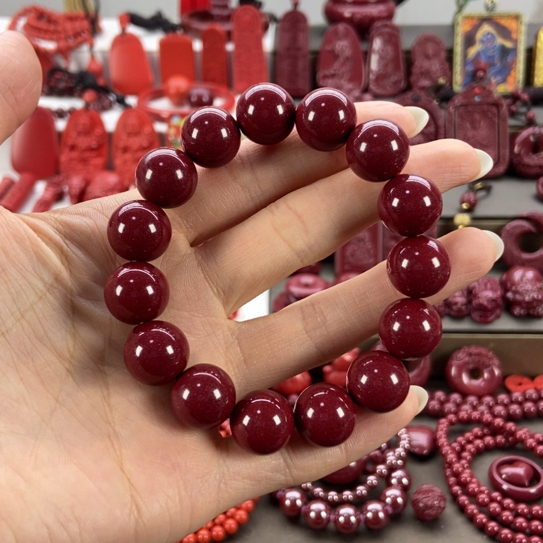 天然辰砂14mm紫晶砂