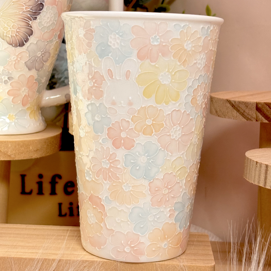 景德镇手绘万花350ml容量杯子精致送礼立体釉釉下彩南昌万花杯