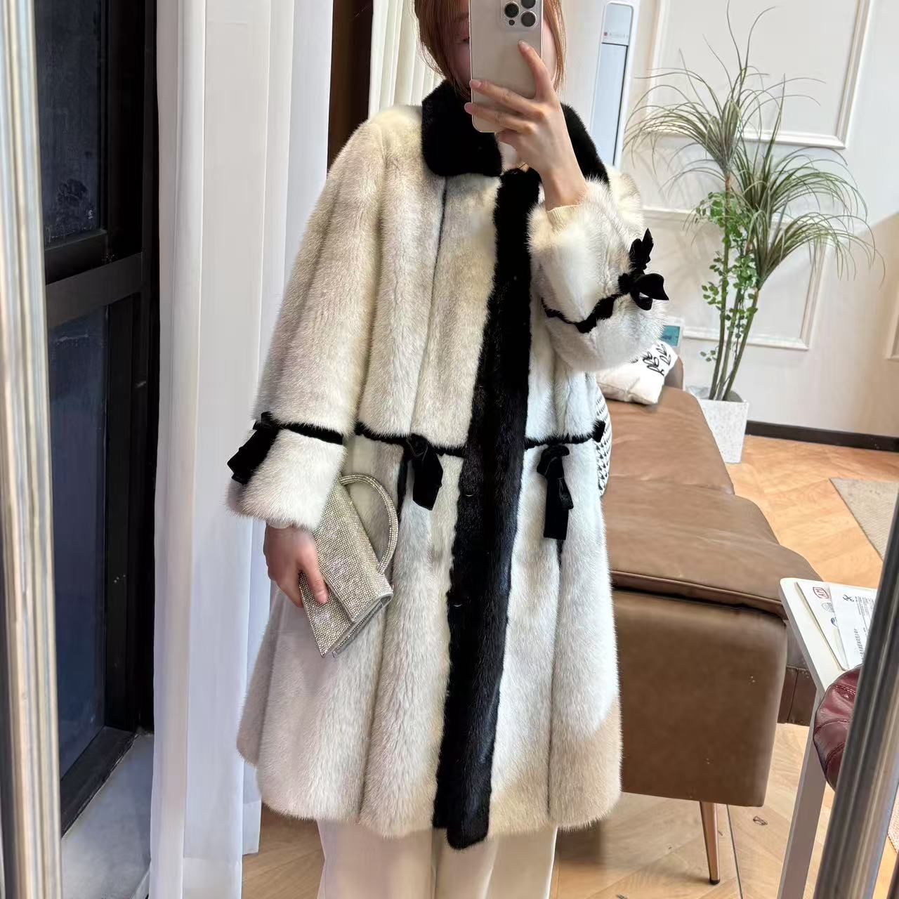 【玉玉】新款冬整貂天鹅绒貂皮大衣女水貂毛