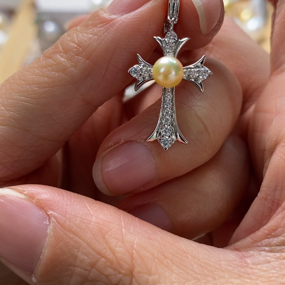 海水珍珠颈饰银S925镶嵌