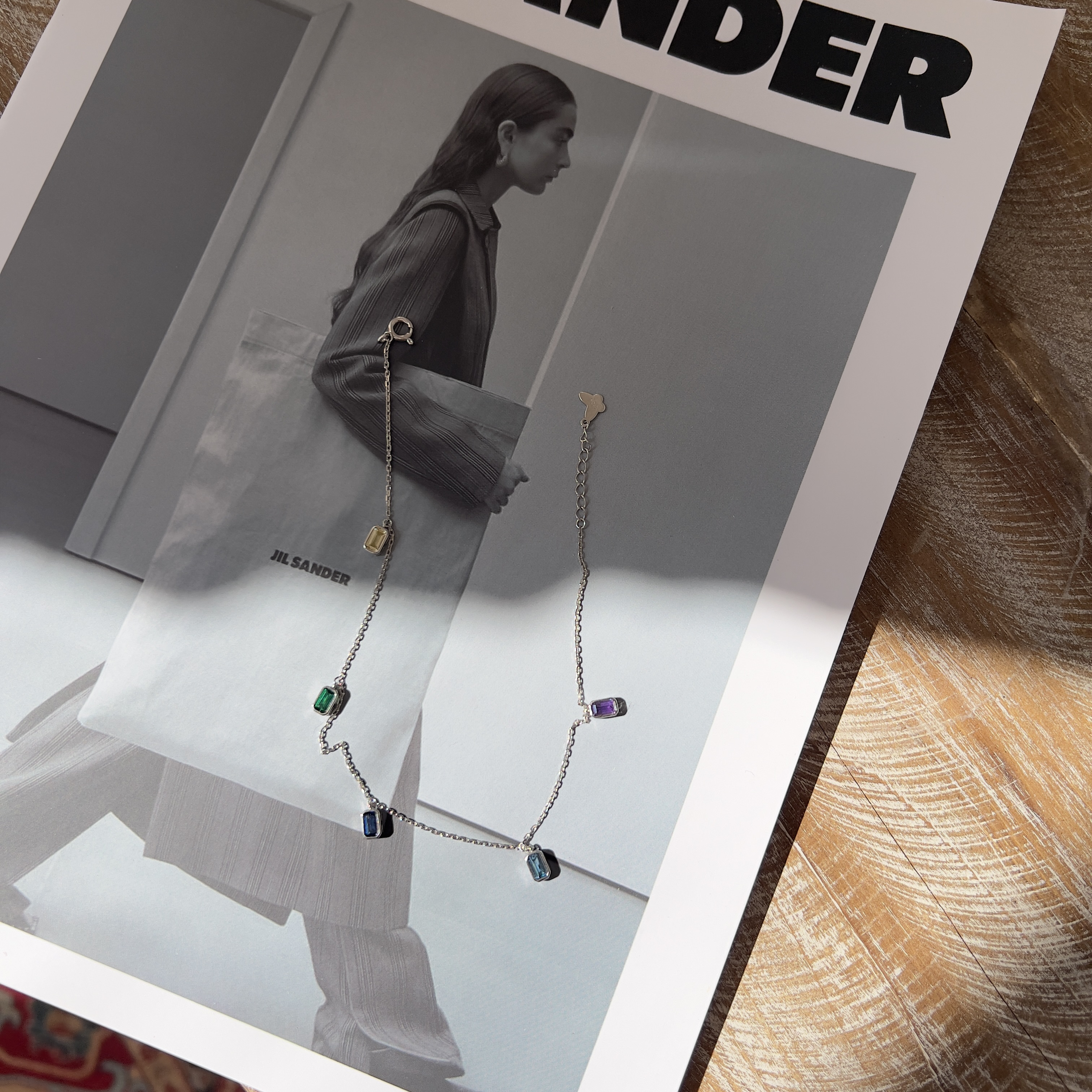 925银脚链 925银脚链  漫步脚链 彩色小众个性链子ins