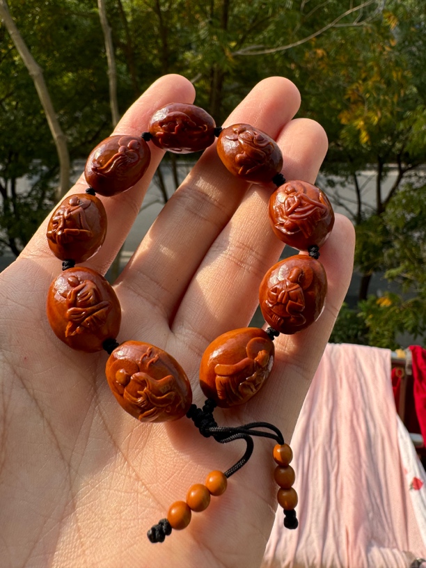 橄榄核核雕尺寸15刀铲无相手工文玩手串手持挂件精品核雕核质红润