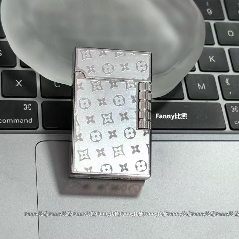 银色老花朗声金色侧滑打火机个性潮男士礼物银色色花纹