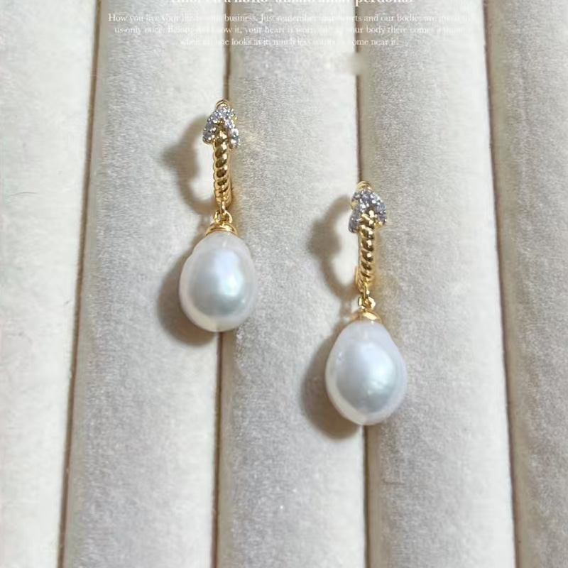 链子925银 【一对】摩瑟DP【JSSP爱心编织珠珠耳环】HAZC