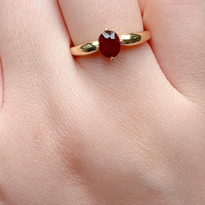 戒指银S925镶嵌红宝石