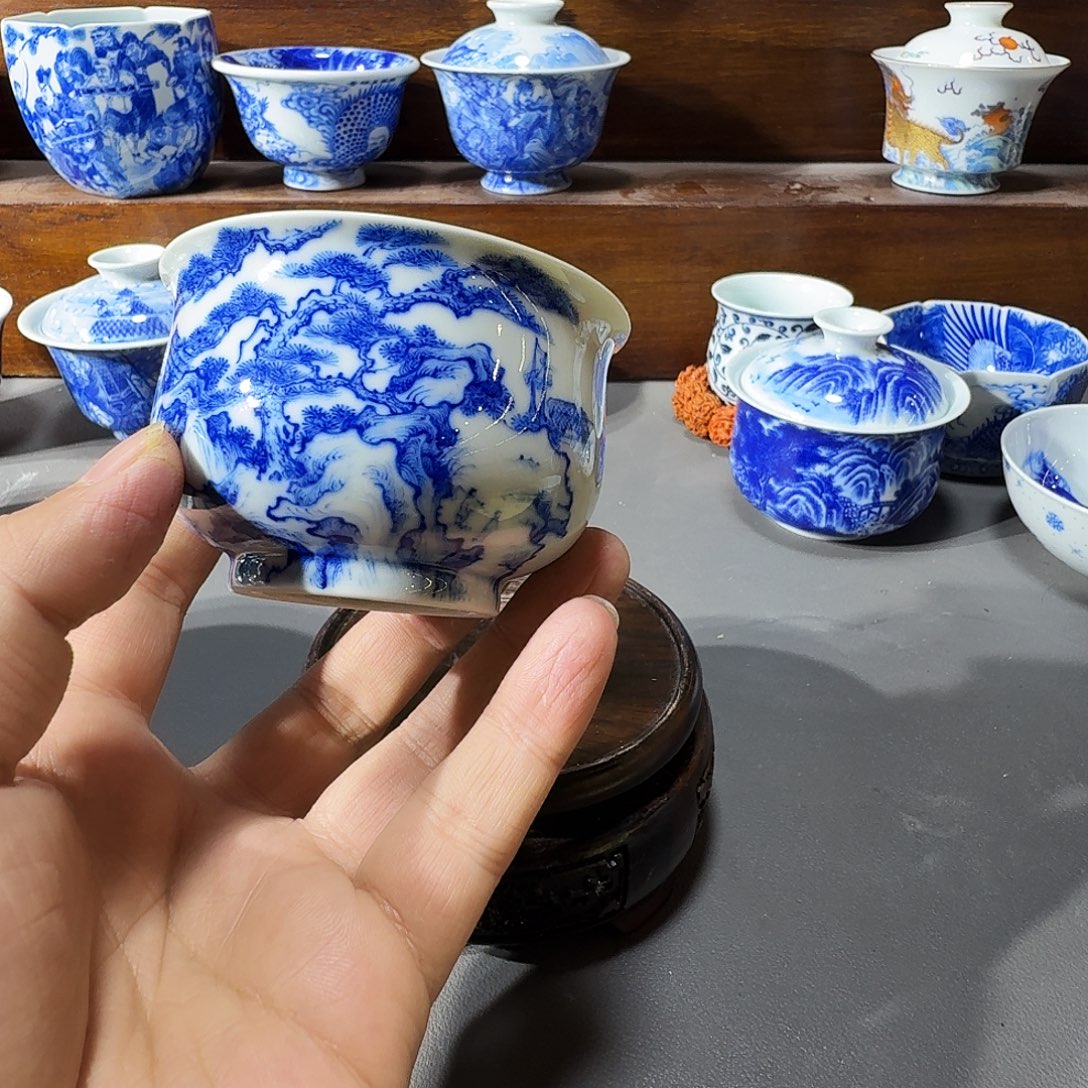 泥塑主人杯手工手绘