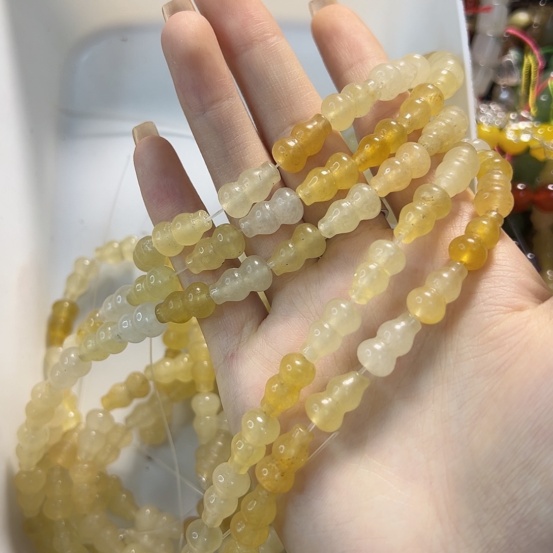 玛瑙/玉髓未镶嵌珠宝半成品金丝玉葫芦到手25颗左右
