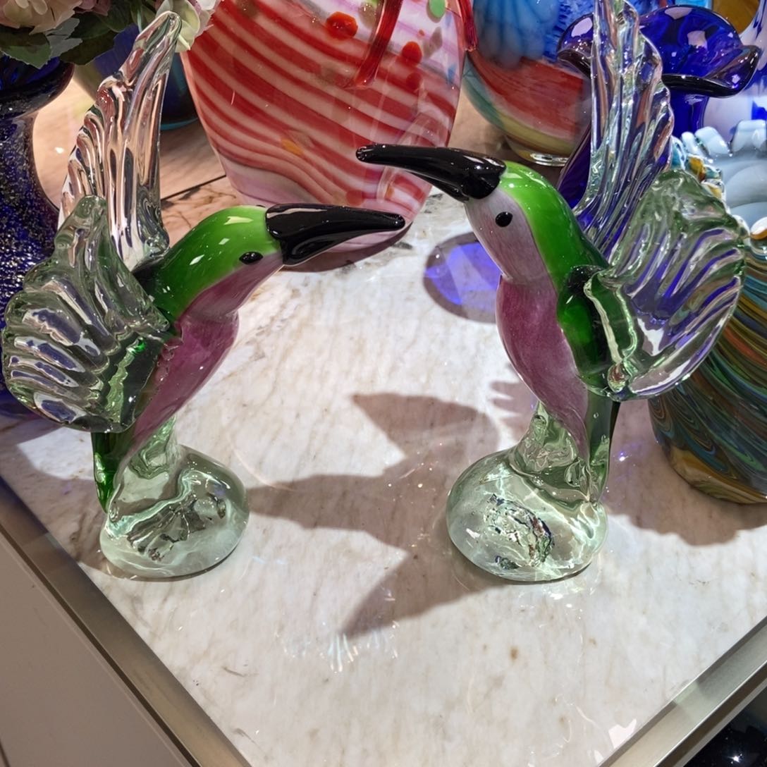 琉璃手工艺品精品一对