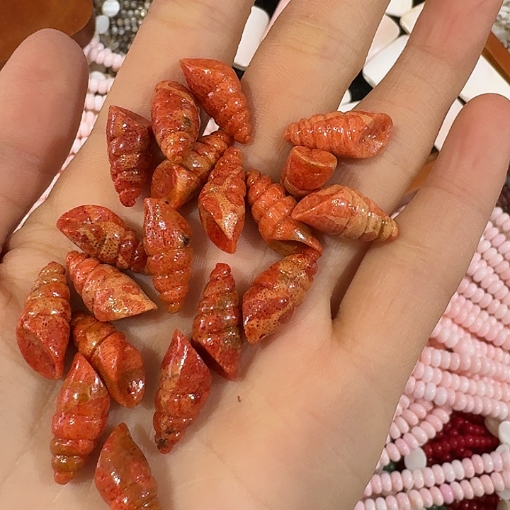 玛瑙/玉髓合金珠宝半成品一个海螺吊坠