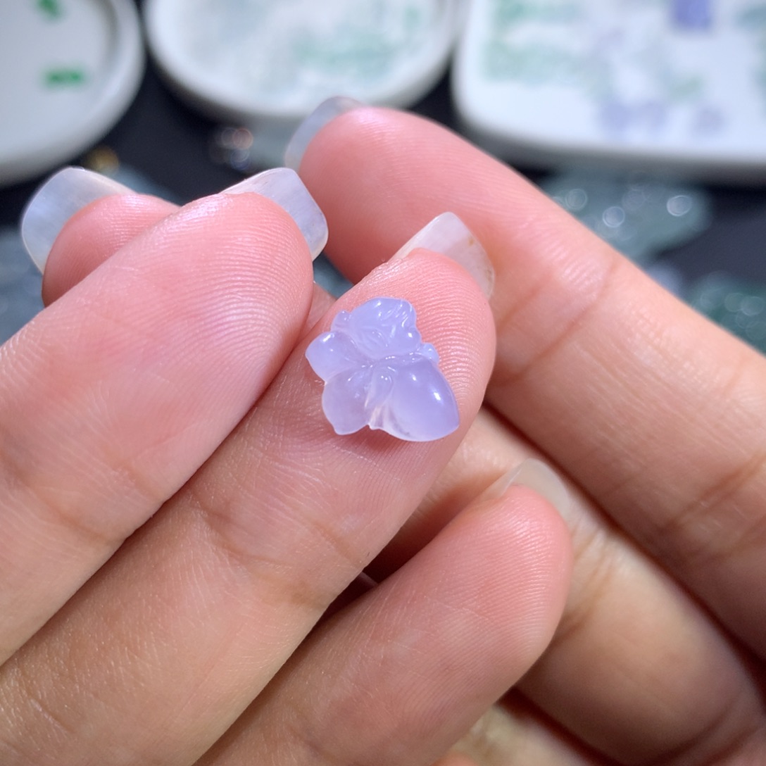 翡翠裸石未镶嵌高冰紫仙子
