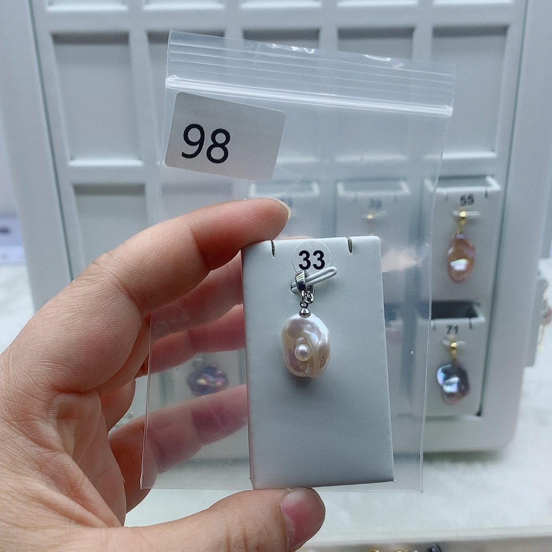 合金吊坠(不含链)淡水珍珠