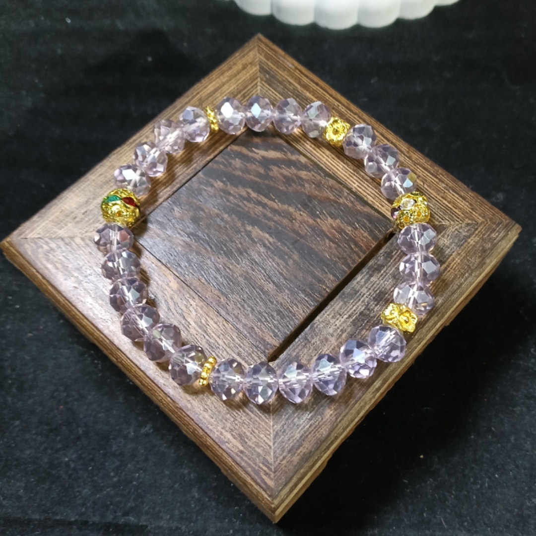 S1514多彩水晶单圈精美手串无礼盒