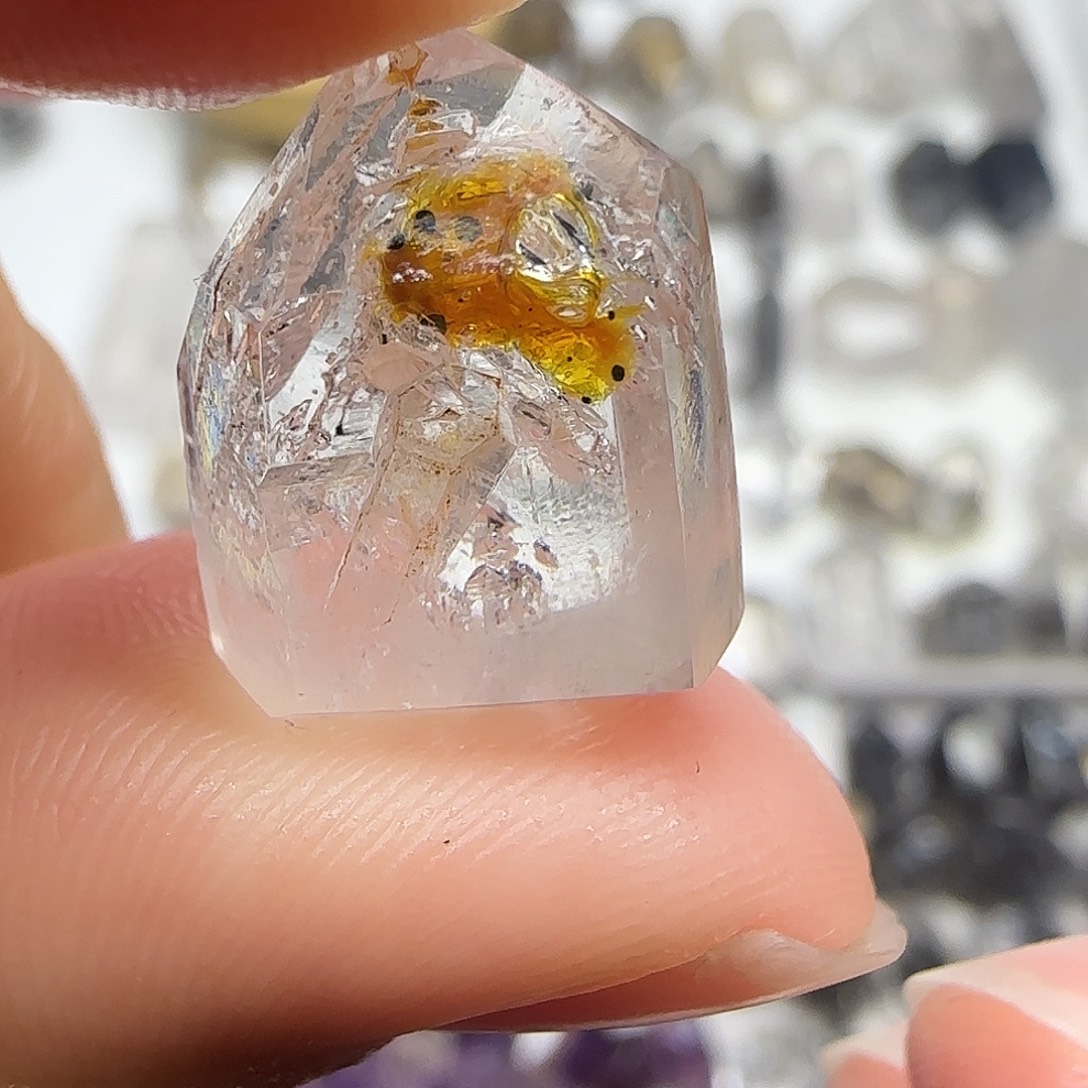珠宝半成品水晶未镶嵌流沙油胆