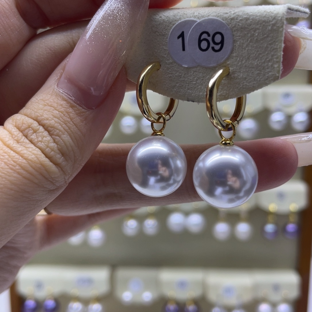 淡水珍珠耳饰银S925镶嵌