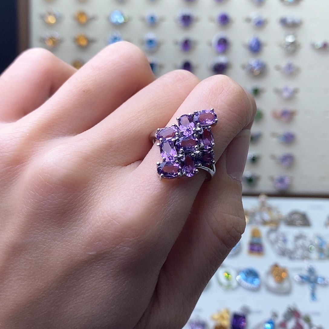 紫晶戒指银S925镶嵌（一物一证）
