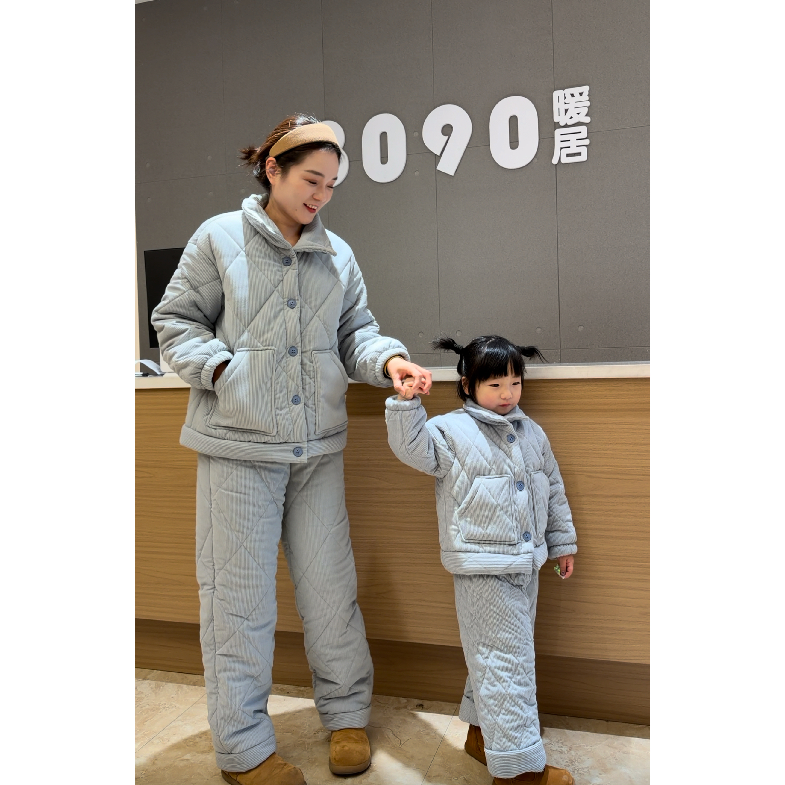 【面包服成人】灯芯绒冬季新款三层加厚立领纽扣款套装NJ-241036