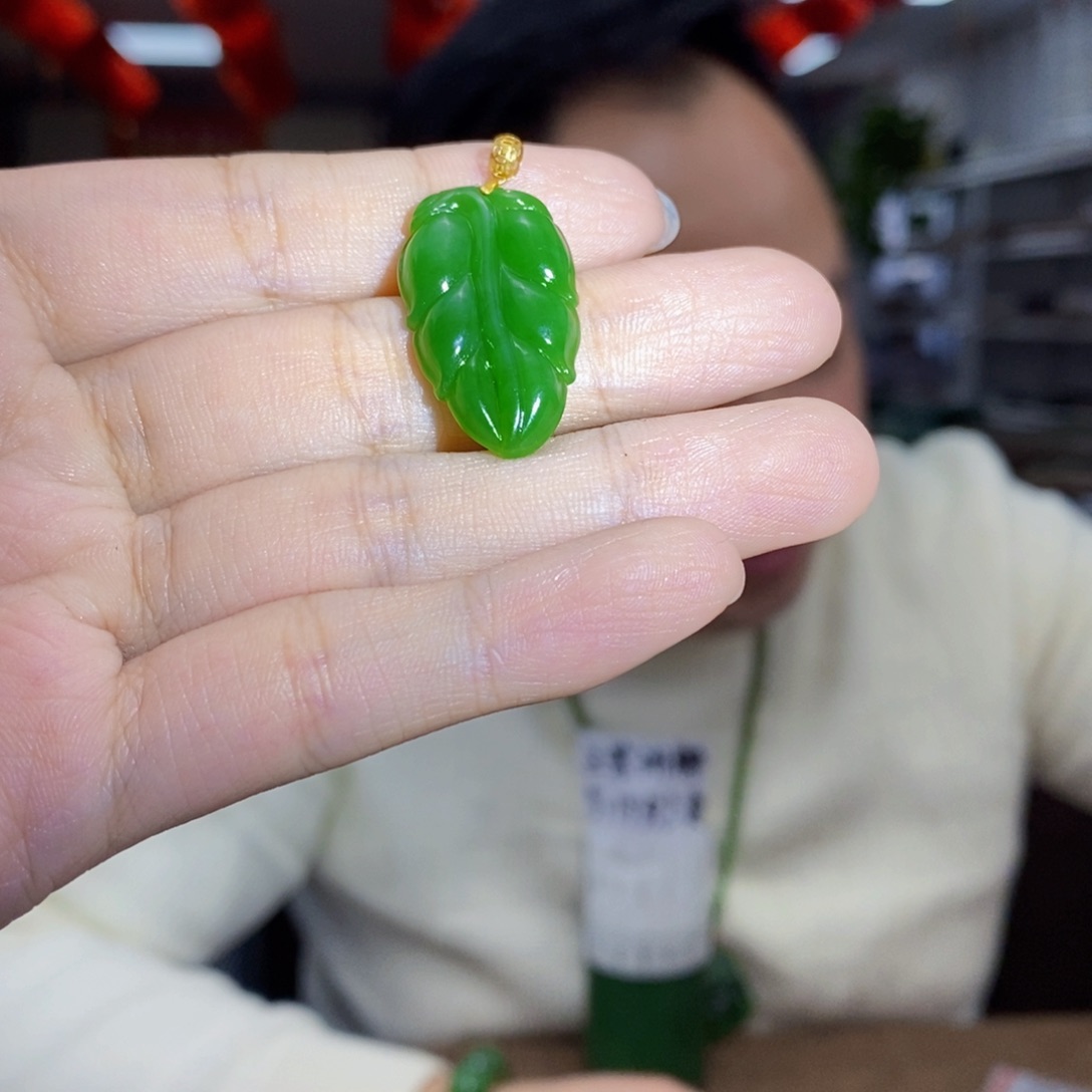 和田玉颈饰18K金镶嵌拍一发一，多样性发货