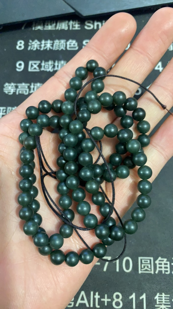 和田玉青玉卡6链子