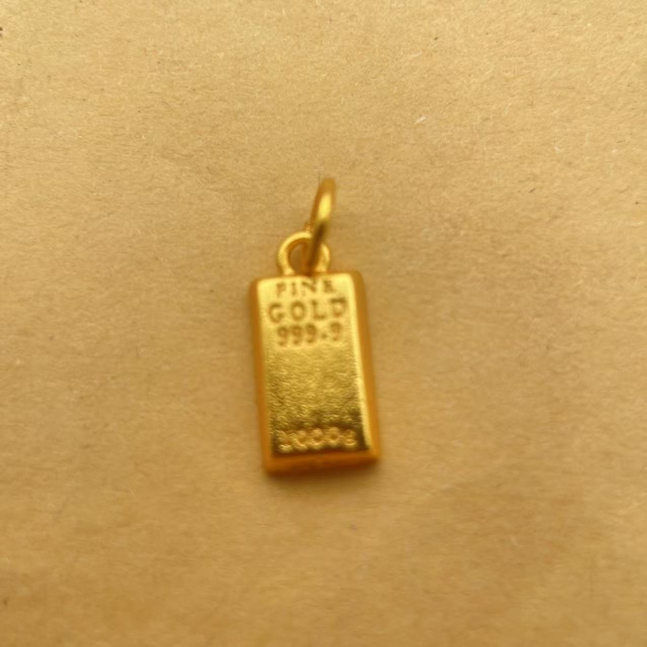 999足金黄金暴富小金砖吊坠【善熙专属】