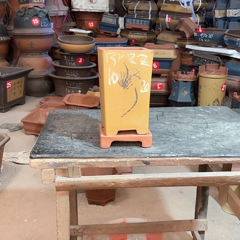 紫砂花盆高四方盆一个