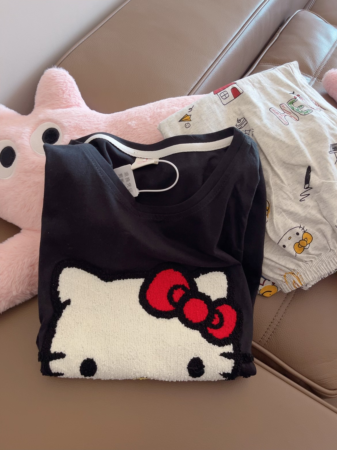 韩系ins小猫睡衣女春秋新款甜美可爱圆领长袖长裤家居服外穿