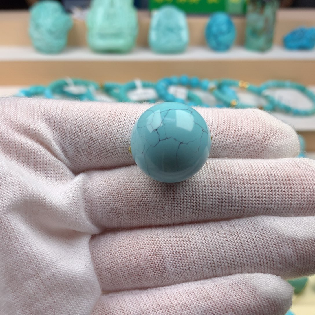 未镶嵌绿松石珠宝奇石20.1mm