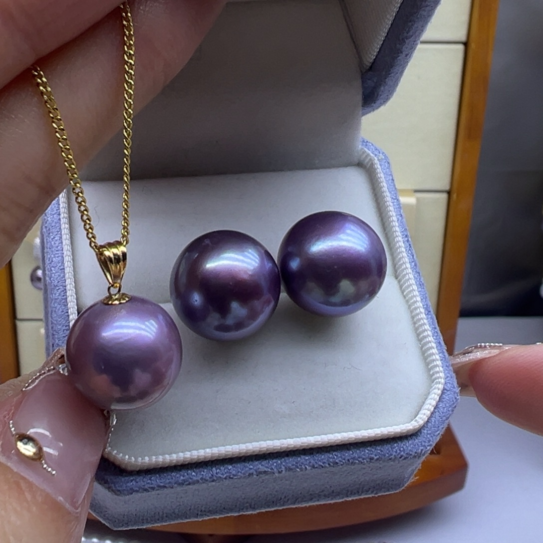 淡水珍珠18K金镶嵌吊坠(赠链)