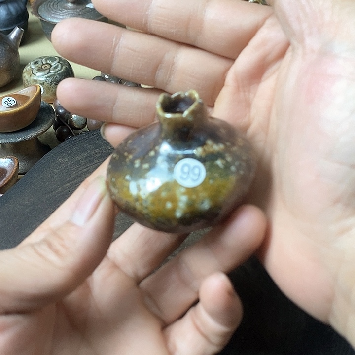 杯手工粗陶、柴烧茶器