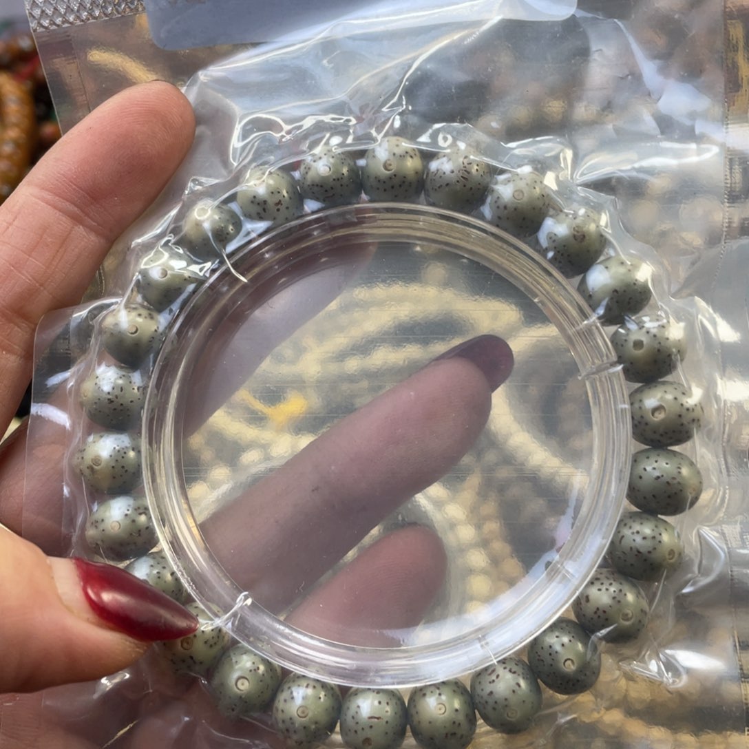 吊坠星月菩提石玉料苹果手串10/8一物一图