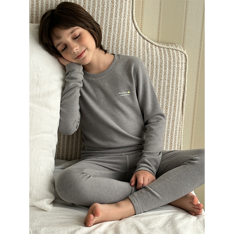 Mast青少年保暖秋衣秋裤男童内衣套装2025秋冬亲子装家居服内搭