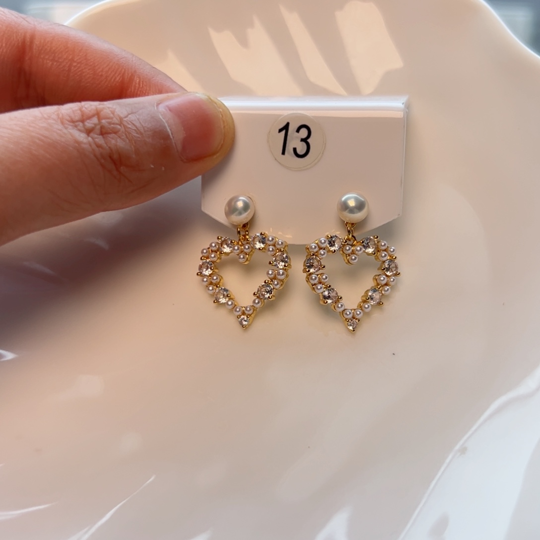 淡水珍珠耳饰银S925镀金镶嵌