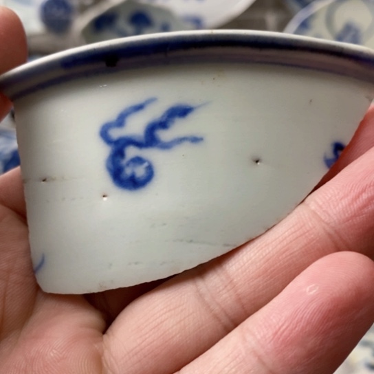 瓷片现代工艺品青花瓷片