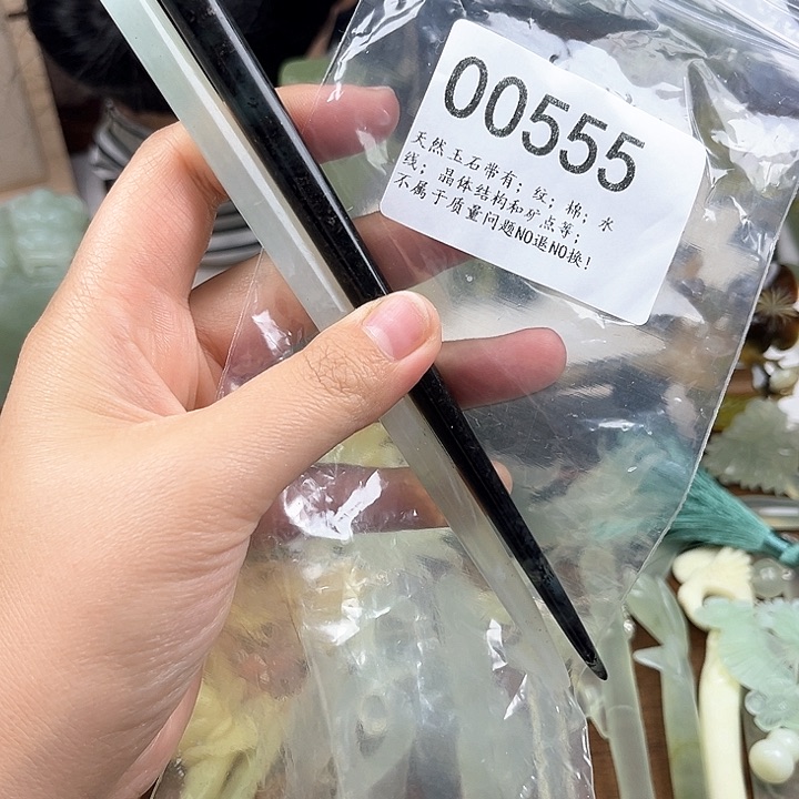 蛇纹石玉发簪合金