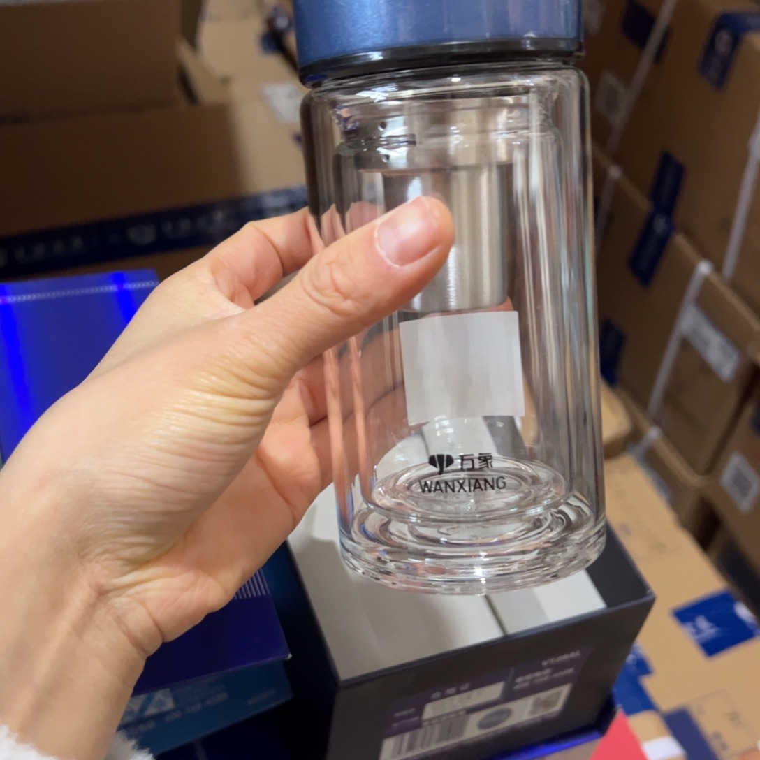 V128Al双层玻璃杯245ml蓝色