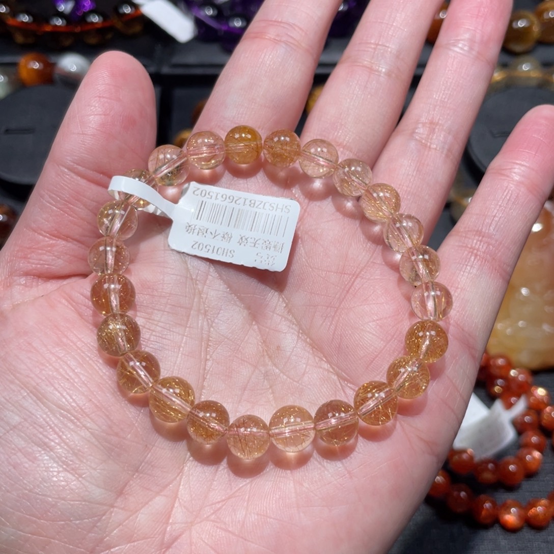 未镶嵌手链水晶发晶8mm