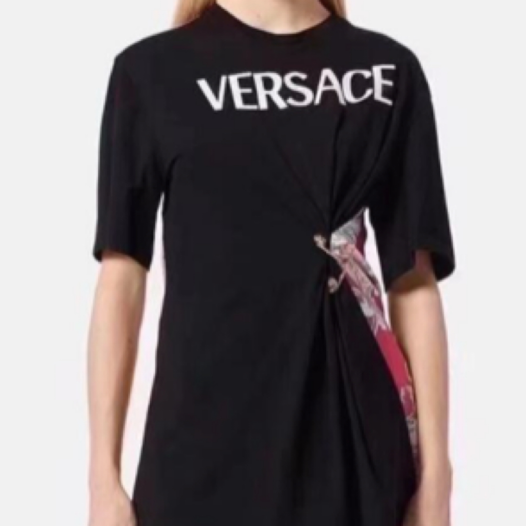 99新 VERSACE/范思哲 秀款别针款连衣裙/40码/D01513