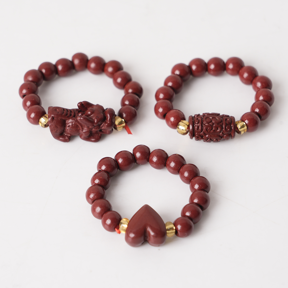 含辰砂工艺品朱砂爱心貔貅回纹戒指多样性发一个4121