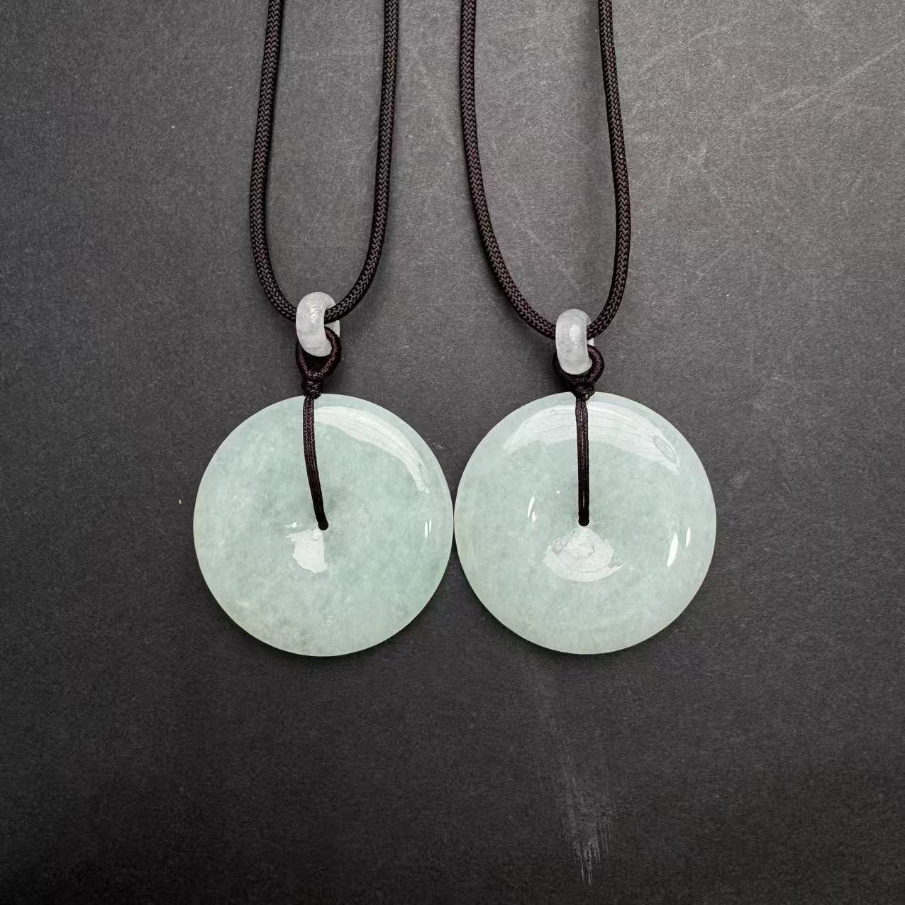 【25111910】翡翠平安扣 约40*6mm 多样发一