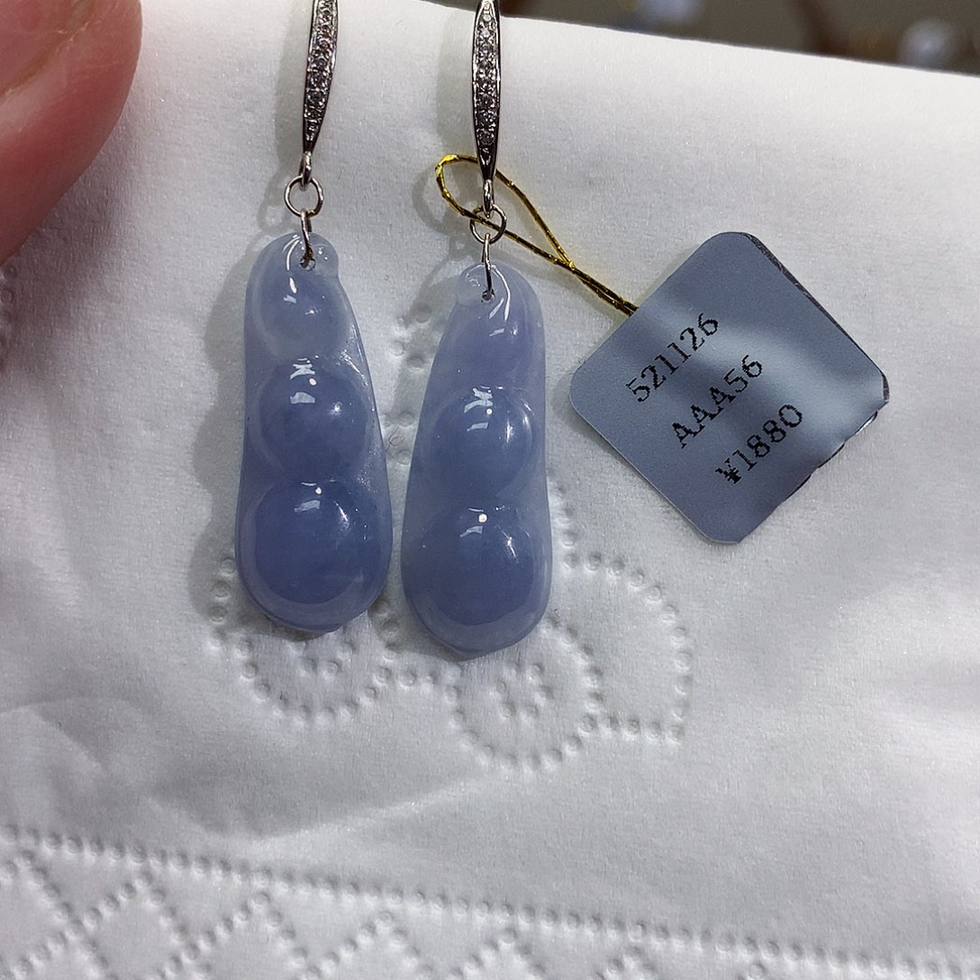 18K金镶嵌翡翠耳饰天然翡翠耳饰