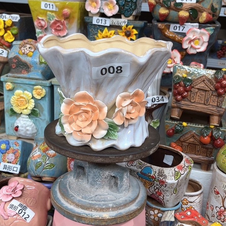 紫砂花盆粗陶材质多肉花盆