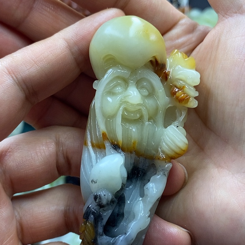 【闪购商品】蛇纹石玉手把件未镶嵌