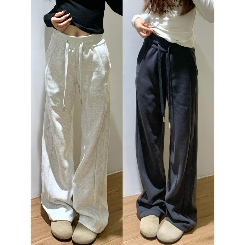 【鑫弟专属】加绒卫裤直筒阔腿高腰宽松休闲