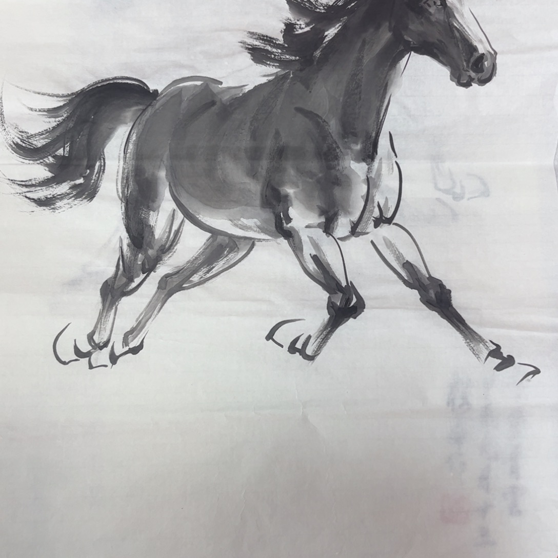 倾***耳国画四尺三开花鸟