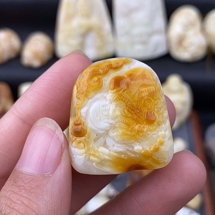 琥珀未镶嵌裸石达摩悟道c966