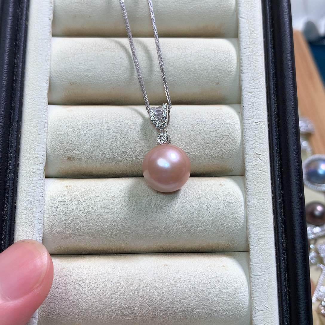 淡水珍珠颈饰银S925镶嵌小**妹