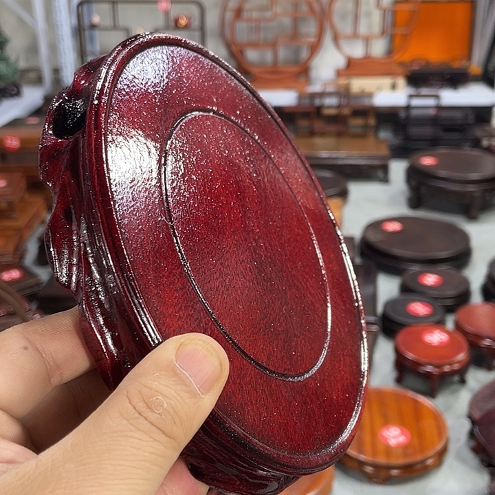 红木底座工艺品紫砂红木底座工艺品16公分
