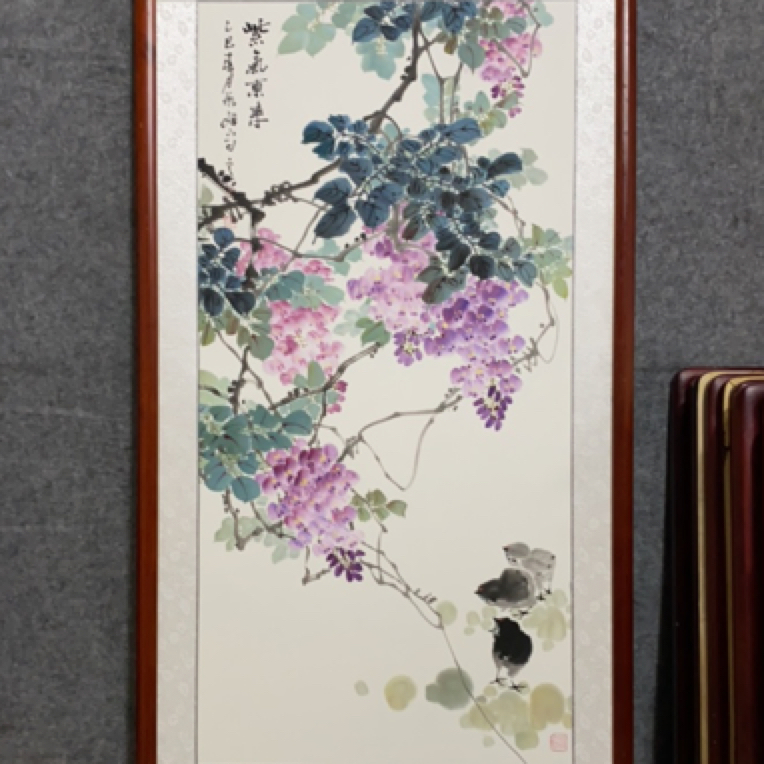 孙艺群老师纯手绘作品：带框尺寸123×63厘米