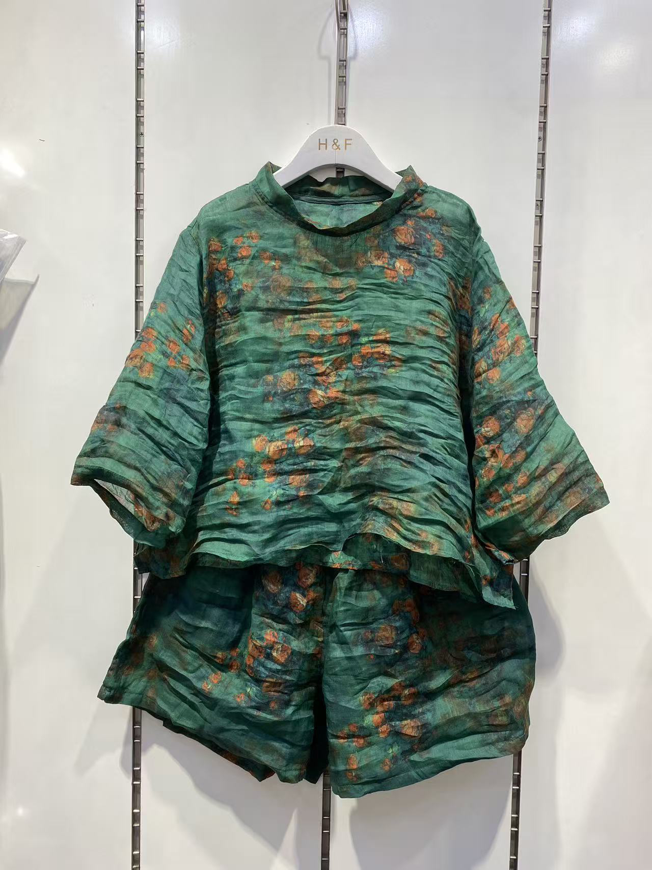 2025夏季新款女士复古苎麻套装