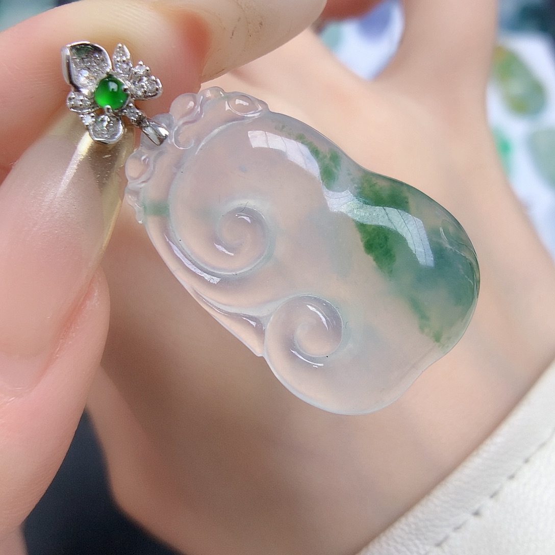 翡翠颈饰18K金镶嵌9888888